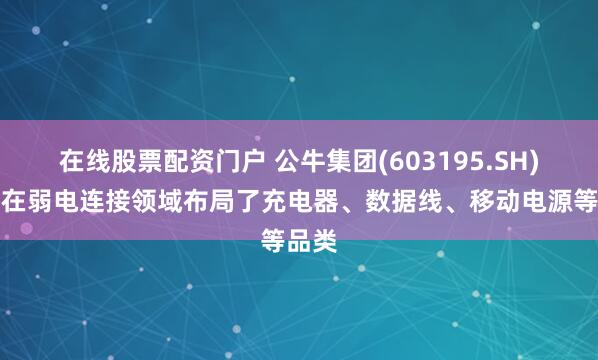 在线股票配资门户 公牛集团(603195.SH)：已在弱电连接领域布局了充电器、数据线、移动电源等品类
